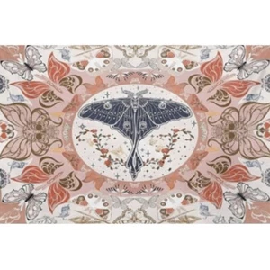 Tapestry Wall Hanging Skull Butterfly Moth 5 ft x 4 ft Boho Whimsy Home Decor - Picture 1 of 4