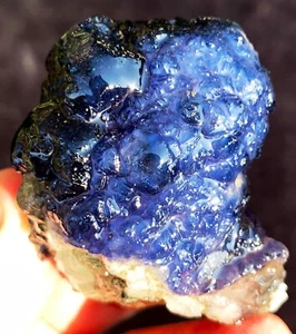 98.1g Top! Natural Fantastic Blue Cubic Fluorite Crystal Specimen ie3148 - Picture 1 of 14