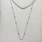 14 K White Gold Diamond Chain Necklace 16-18” Adjustable Women Girl Teenage