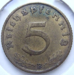 Moneda Imperio Alemán 3. Reich 5 Reichspfennig 1938 B en muy bonito - Imagen 1 de 2