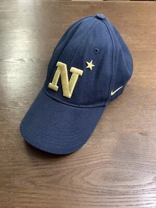 Nike US Navy Mütze Academy Midshipmen Cap blau gold *gut getragen Vintage Wolle - Bild 1 von 13