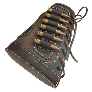 Almohadilla de retroceso de culata de rifle de cuero para soporte de cartucho .30-06, .308, .45-70 - Imagen 1 de 32