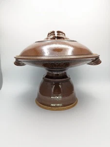 ✨ Bales Studio Art Pottery Footed Pedestal Food Serving Plate Platter Tenmoku - Picture 1 of 17