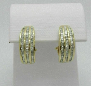 2.50Ct Baguette Cut Lab-Created Diamond Hoop Earring's in 14K Yellow Gold Plated - Picture 1 of 7