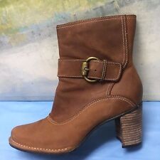 Indigo by Clarks zippered ankle boots. brown leather. size 10M. 82916
