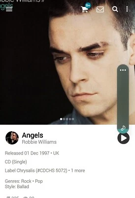 Robbie Williams ~ Angels CDS Single 1997 [Unreleased Tracks/Videos] - Image 1 of 2