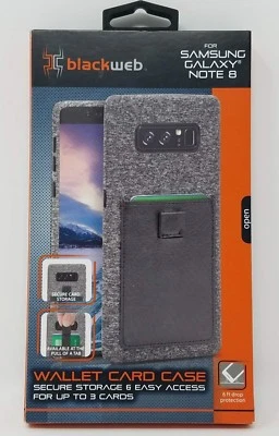Samsung Galaxy Note 8 Wallet Card Holder Phone Case Gray Blackweb - Image 1 of 4