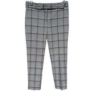 Ann Taylor grau und rot Hahnentritt Knöchelhose Gr. 6 neu ohne Etikett  - Bild 1 von 5