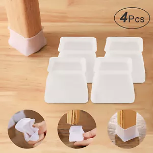 4-12PCS Silicone Chair Leg Covers-Square Furniture Pads Non-Slip Foot Protectors - Picture 1 of 42
