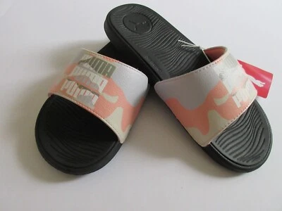 Puma Cool Cat Women's Casual Slide Sandal Black Multi Color Logo New With Tag - Image 1 of 4