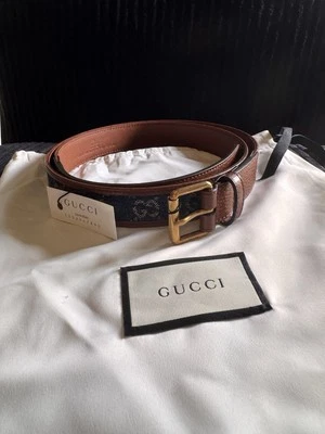 Gucci Cintura UOMO/DONNA pelle e denim 105 Cm NUOVA - Immagine 1 di 4