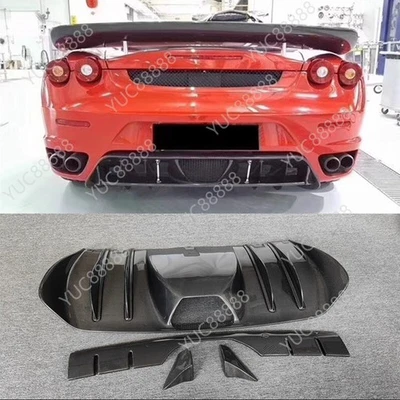 Replacement For 04-2009 Ferrari F430 Real Carbon Fiber Rear Diffuser Bumper Lips - Image 1 of 4