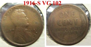 Lincoln Wheat Penny 1916-s VG #102 - Picture 1 of 1
