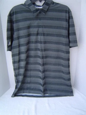 NEW MENS ADIDAS AEROREADY GRAY 2 COLOR STRIPE POLO GOLF SHIRT SIZE XL - Image 1 of 4