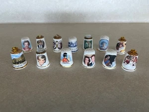 13 Vintage Lot Souvenir Assorted British Royal Family Thimbles - Picture 1 of 5