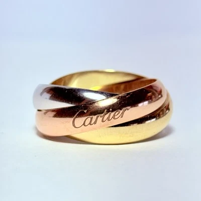 Кольцо Cartier Trinity большая модель желтое золото 18 карат размер 5 мм США 12 евро 66 18,4 г - Изображение 1 из 4