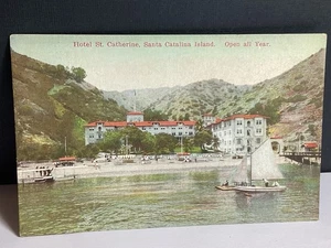 AK Kalifornien Catalina CA Hotel St Catherine Segelboot Avalon 1910er - Bild 1 von 8