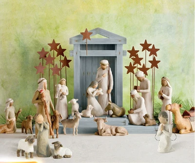 Willow Tree Nativity Figures Set Statue Hand Painted Decor Xmas Christmas Gift - Image 1 of 4