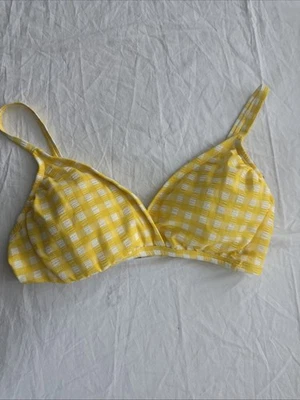 NWT Target Women's Yellow Check Bikini  Top Size M (8-10) 488 - Image 1 of 4