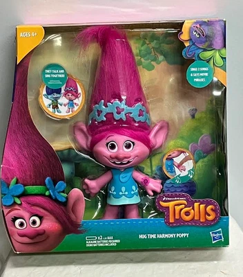 Poppy Troll Doll Hug Time Harmony Poppy Sings and Talks-  Dreamworks -NEW - Image 1 of 2