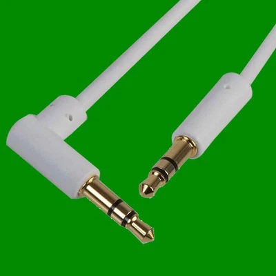 白色10米,3.5毫米立体声插孔直角90°公对公音频辅助电缆 — 第 1/3 张图片