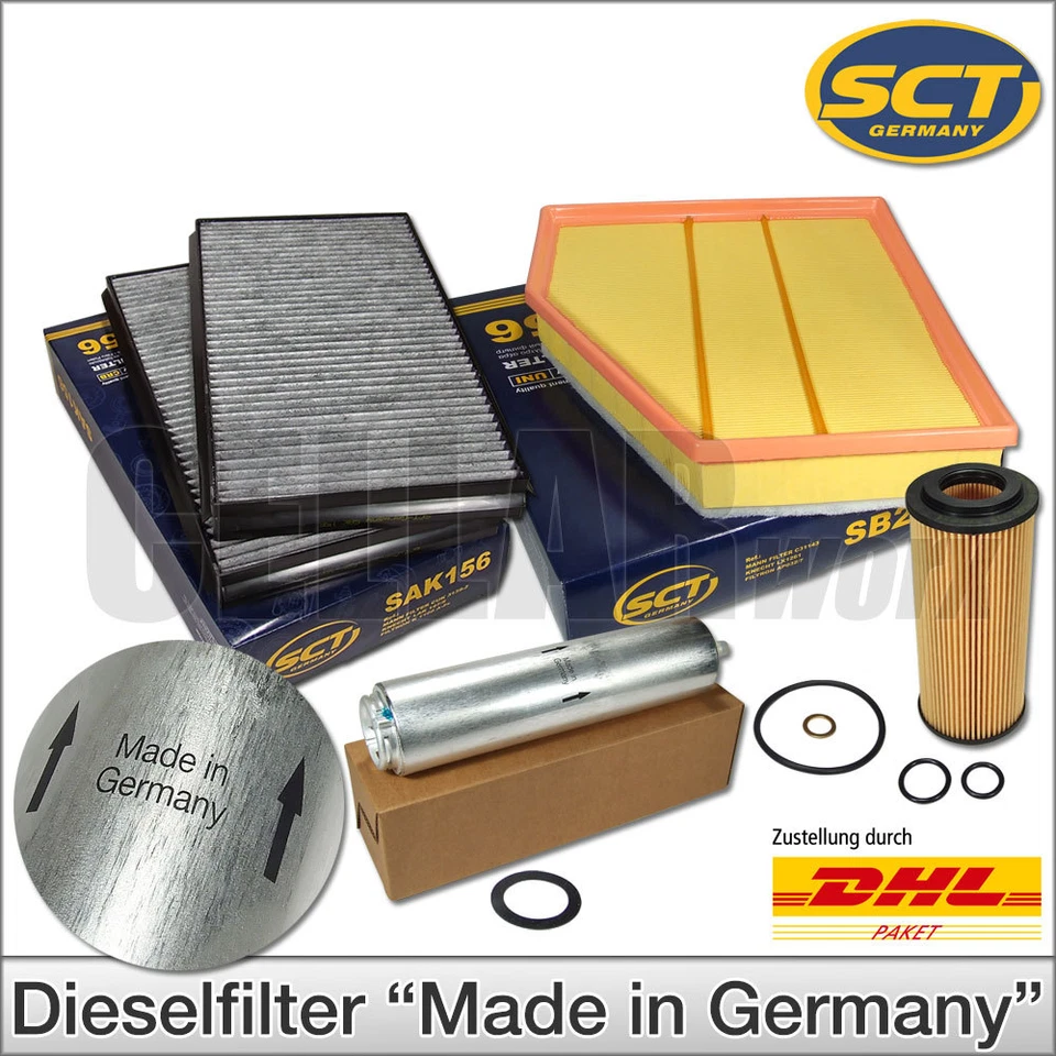 BMW 5er E60 E61 535d | 4-tlg. Filterset Inspektionspaket Filterpaket Filtersatz - Bild 1 von 1