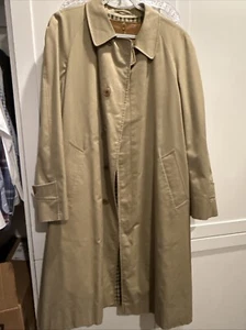 Mens AQUASCUTUM England Trench Coat Extra Removable Linen Liner Sz L - Picture 1 of 20