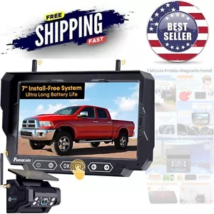 7" Solar Wireless Backup Camera - Quick Install, Heavy-Duty for Trucks & Campers - Picture 1 of 10