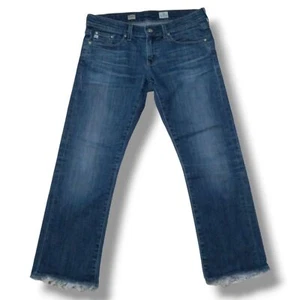 AG Adriano Goldschmied Tomboy Relaxed Straight Jeans-Size 27-Low Rise-Raw Hem - Picture 1 of 10