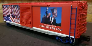 MTH TRUMP 13JUL24, BUTLER PA, 'FIGHT, FIGHT, FIGHT' O GAUGE BOXCAR 20-99432 NIB - Picture 1 of 7