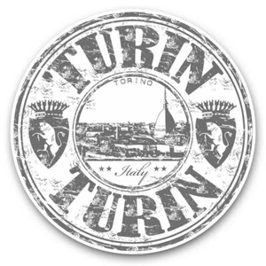 2 x Vinyl Aufkleber 20 cm (BW) - Turin Turin Italien Italien Reise Stempel #40470 - Bild 1 von 8