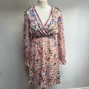 Joanna Hope Beaded Burnout Dress Size 10 Pink Wedding Guest Occasion RRP £150 - Picture 1 of 11