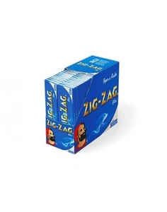 Caja completa de 50 folletos de papel rodante de cigarrillos tamaño King azul delgado azul zigzag - Imagen 1 de 1