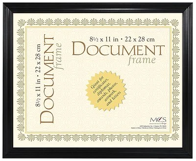 MCS Economy Document Frame 8-1/2x11 Black (Same Shipping Any Qty) - Image 1 of 4