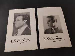 Rodolfo Valentino.Firma scritta a mano,su 2 carte autografe.Anni '10. Rarissimo! - Foto 1 di 5
