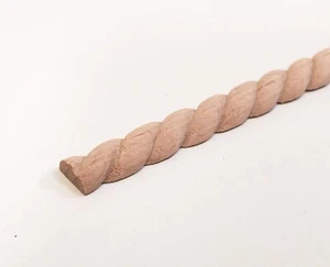Miniature Wood Trim Flat Back Rope Style Relief Molding 5/16" x 18" Dollhouse - Picture 1 of 4