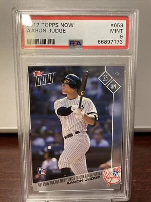 2017 Topps Now Aaron Judge Rookie HR record RC #653 PSA 9 Yankees! SP New Slab! - Image 1 of 3