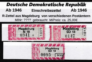 alte Einschreibezettel aus Magdeburg Verschiedene Postämter - Bild 1 von 1