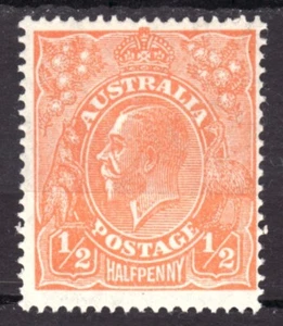 1927 Australia Sc #66a pf.14 - ½ Pence - KGV, Emu & Kangaroo MH Cv$7.50 - Picture 1 of 1