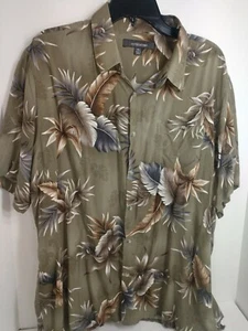Croft & Barrow Para Hombres XL Camisa Hawaiana Rayón Botón Frontal Manga Corta Verde Salvia - Imagen 1 de 8