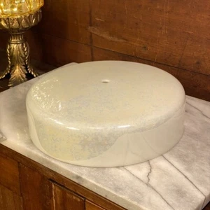 Vintage Glass Round Opal White 9.75" Light Fixture Shade Cover w/ Center Hole - Picture 1 of 8
