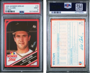1990 Wonder Bread Stars #19 Will Clark PSA 9 Mint 101748085 POP 9 - 1 10 - Picture 1 of 1