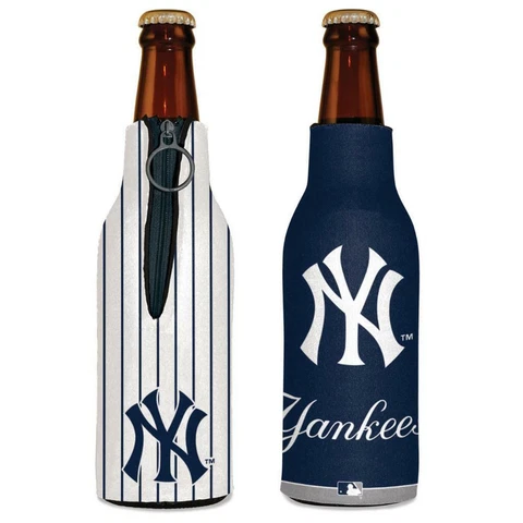 New York Yankees 12oz Two Sided Bottle Cooler [NEW] MLB Can Holder Foam Koozie Cover