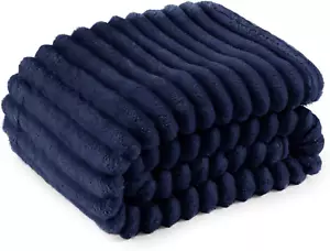 Blue Fleece Blanket for Couch - Super Soft Cozy Blankets for Women, Cute Small B - Picture 1 of 12