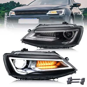 2* VLAND For 2011-2018 VOLKSWAGEN Jetta MK6 LED Projector Headlights Sequential - Picture 1 of 15