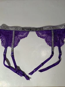NWT VICTORIA'S SECRET VERY SEXY Rhinestone Strap Lace Garter Belt Size M/L - Picture 1 of 6