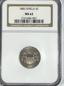 1883 Shield Nickel :  NGC MS62 - Picture 1 of 4