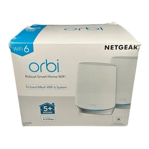 NETGEAR - Sistema Orbi AX4200 Tri-Band Mesh Wi-Fi 6 RBK752 (paquete de 2) - Blanco - En muy buen estado - Imagen 1 de 4