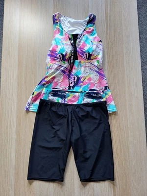 Kiniki Women's Multicoloured Neon 2 Piece Racer Back Swimwear Set Size Medium - Image 1 of 4