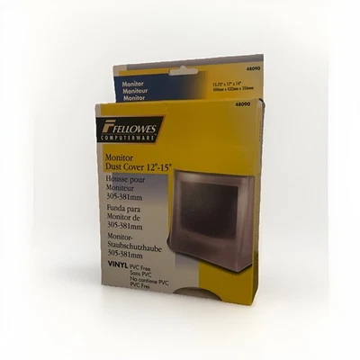 Fellowes CRT Monitor Dust Cover  12"-15" PC Computer Monitors New Vinyl PVC Free - Image 1 of 4